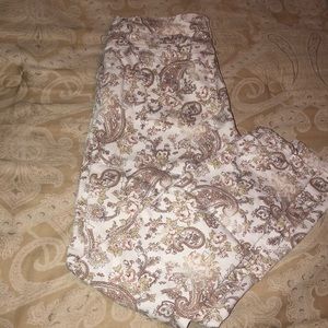 Floral Paisley Creme Skinny Jeans